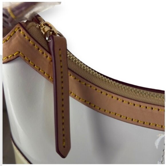 Dooney & Bourke Colorblock Patent Leather Baguette Shoulder Bag - New - Picture 11 of 17